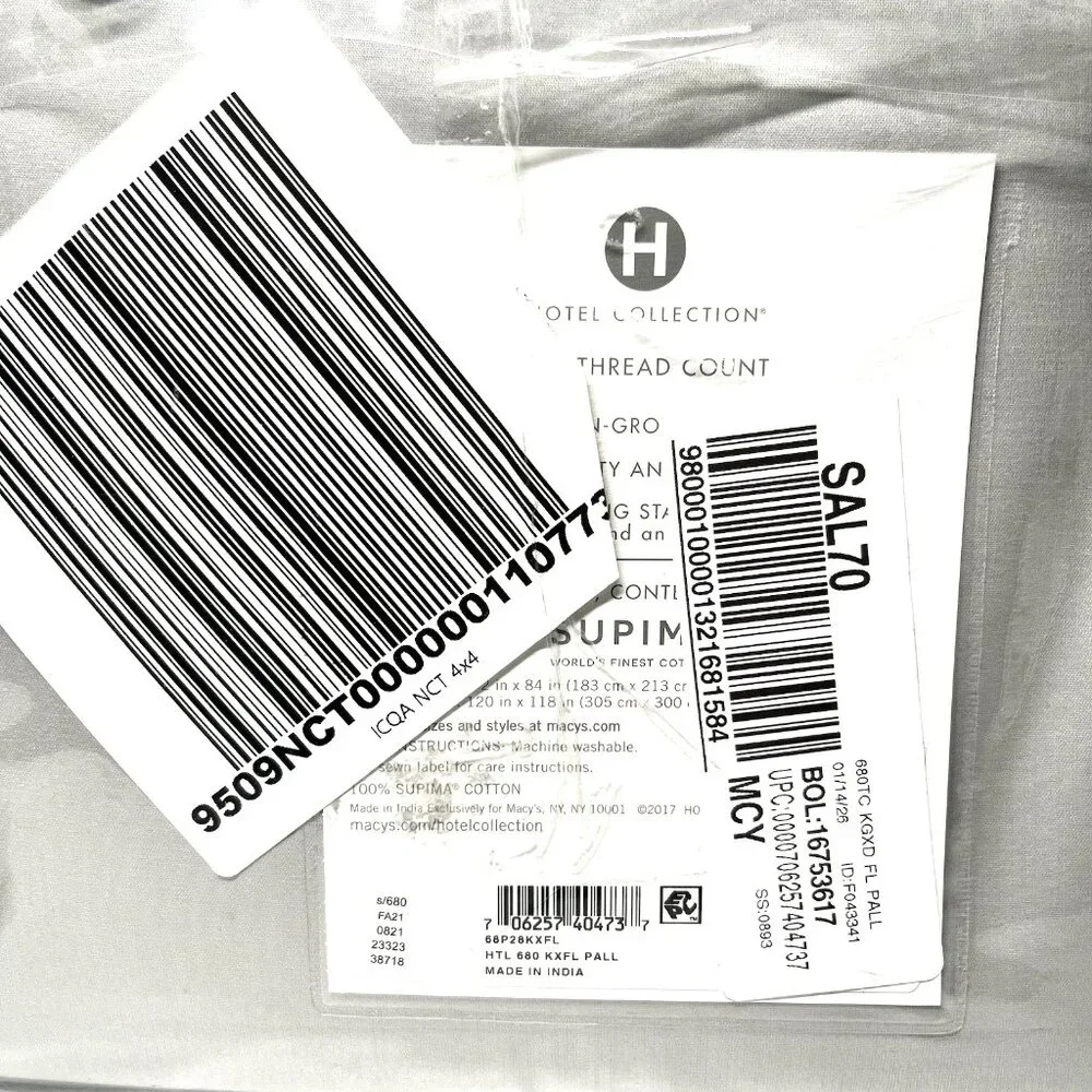 Hotel Collection 680 T.C Supima Cotton King Extra Deep Flat Sheet - Palladium